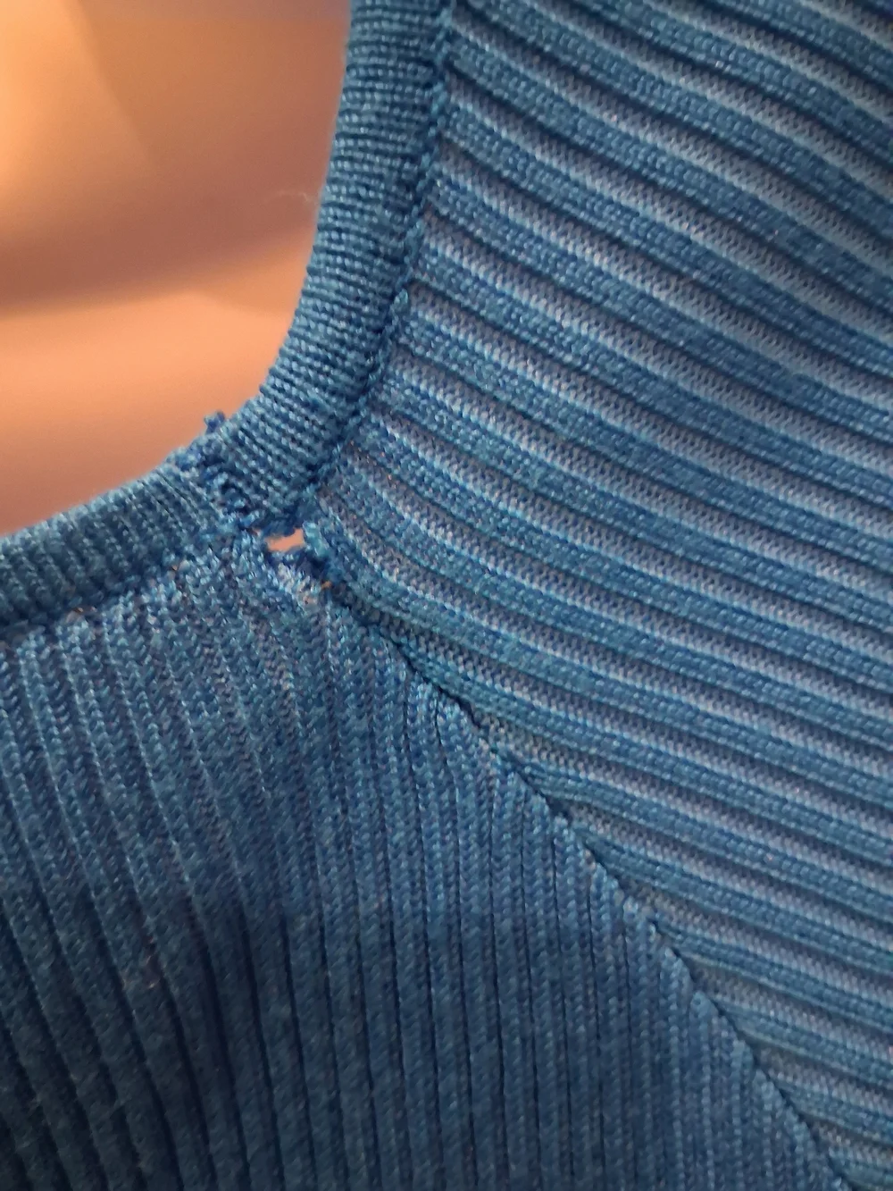 Almost Famous Teal-Blue Ribbed Square Neck Mini Dress